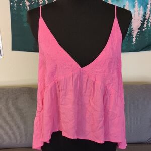 Rip Curl Jr's XL Hot Pink Cropped Tank Casual Beachwear